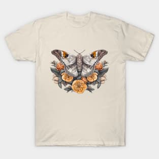 Beautiful moth with flowers. T-Shirt